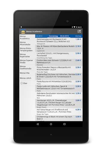 Emulate Android APK Aachen Mealplanner Emulate Android APK Aachen Mealplanner