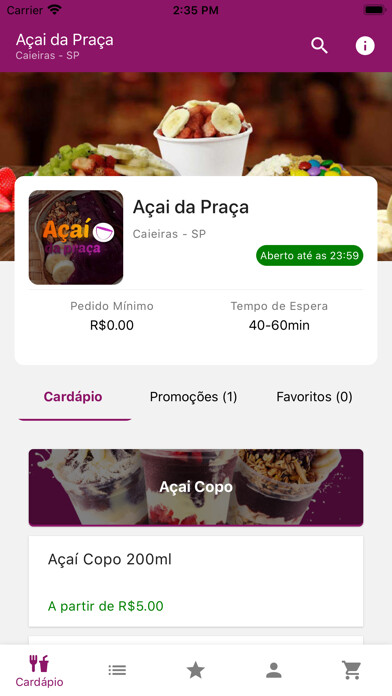 Emulate iPhone app Açaí Da Praça - Delivery using MyAndroid Emulate iPhone app Açaí Da Praça - Delivery using MyAndroid