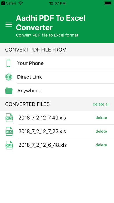 Emulate iPhone app Aadhi PDF to Excel Converter using MyAndroid Emulate iPhone app Aadhi PDF to Excel Converter using MyAndroid