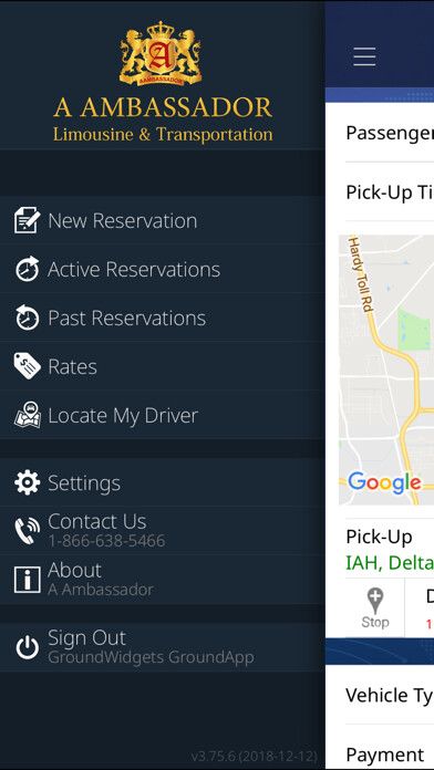 Emulate iPhone app A Ambassador Limousine using MyAndroid