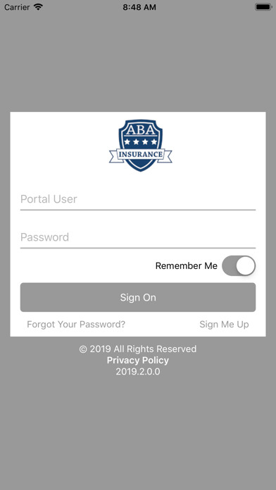 Emulate iPhone app ABA Insurance Agency Online using MyAndroid
