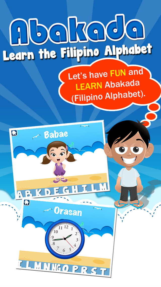 Emulate iPhone app Abakada - Learn the Tagalog Alphabet using MyAndroid