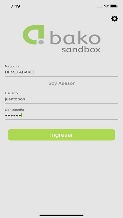 Emulate iPhone app Abako ERP using MyAndroid