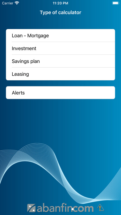Emulate iPhone app Abanfin Financial Calculator using MyAndroid