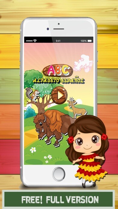 Emulate iPhone app ABC Animals Spanish Alphabets Flashcards: Vocabulary Learning Free For Kids! using MyAndroid