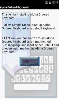 Emulate Android APK ABC Ordered Keyboard