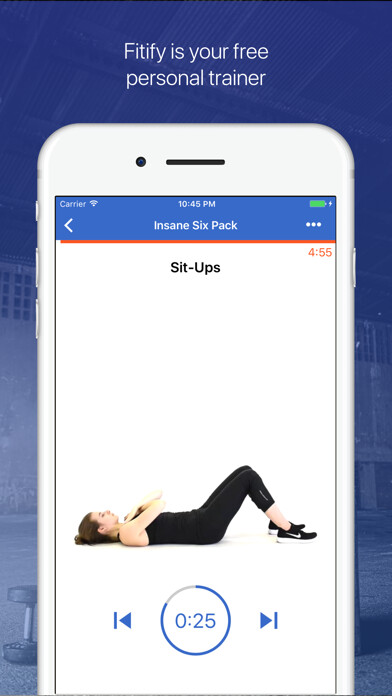 Emulate iPhone app Ab, core & back Workout Fitify using MyAndroid Emulate iPhone app Ab, core & back Workout Fitify using MyAndroid