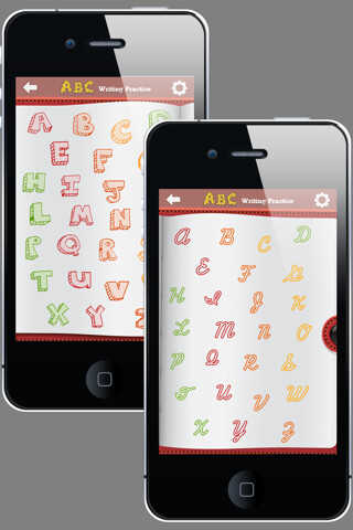 Emulate iPhone app ABC Writing Practice Lite using MyAndroid