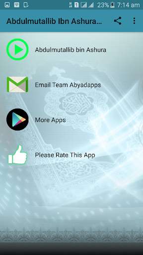 Run android online APK Abdulmutallib Ibn Achoura Full Quran Without Net from MyAndroid or emulate Abdulmutallib Ibn Achoura Full Quran Without Net using MyAndroid Run android online APK Abdulmutallib Ibn Achoura Full Quran Without Net from MyAndroid or emulate Abdulmutallib Ibn Achoura Full Quran Without Net using MyAndroid