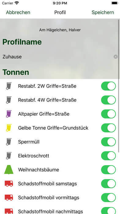 Emulate iPhone app Abfall Halver using MyAndroid