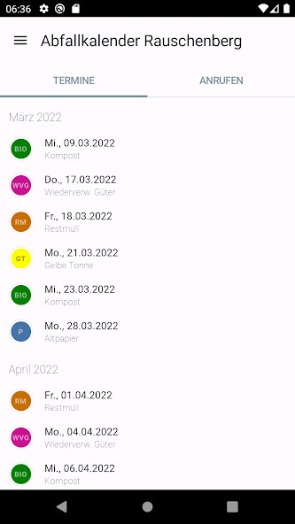 Run android online APK Abfallkalender Rauschenberg from MyAndroid or emulate Abfallkalender Rauschenberg using MyAndroid