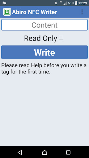 Emulate Android APK Abiro NFC Writer