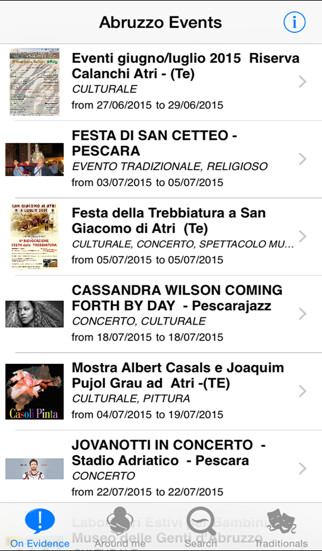 Emulate iPhone app AbruzzoEvents using MyAndroid