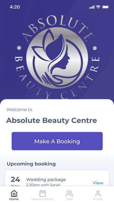Emulate iPhone app Absolute Beauty Centre using MyAndroid Emulate iPhone app Absolute Beauty Centre using MyAndroid