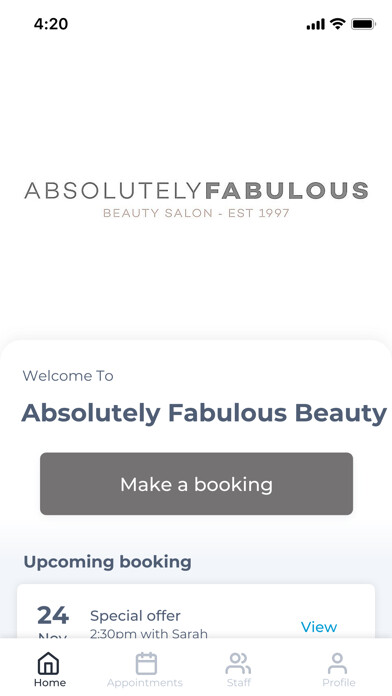 Emulate iPhone app Absolutely Fabulous Beauty using MyAndroid