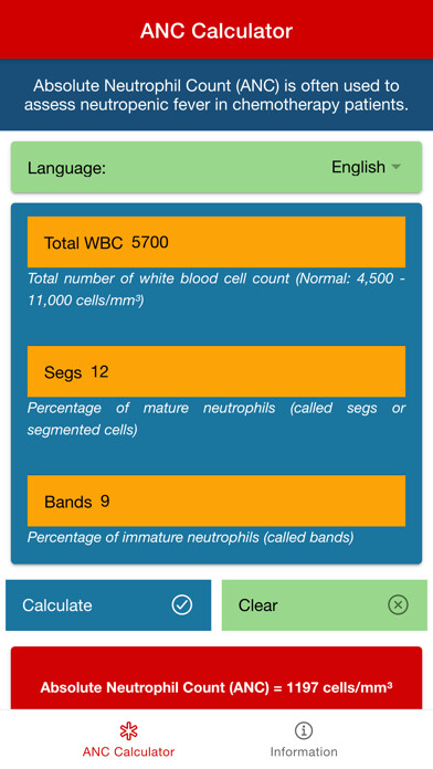 Emulate iPhone app Absolute Neutrophil Count using MyAndroid Emulate iPhone app Absolute Neutrophil Count using MyAndroid
