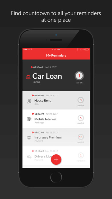 Emulate iPhone app Absolute Reminder using MyAndroid