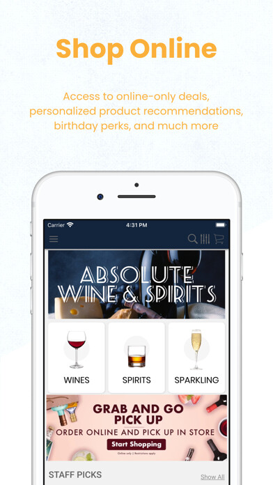 Emulate iPhone app Absolute Wine and Spirits using MyAndroid