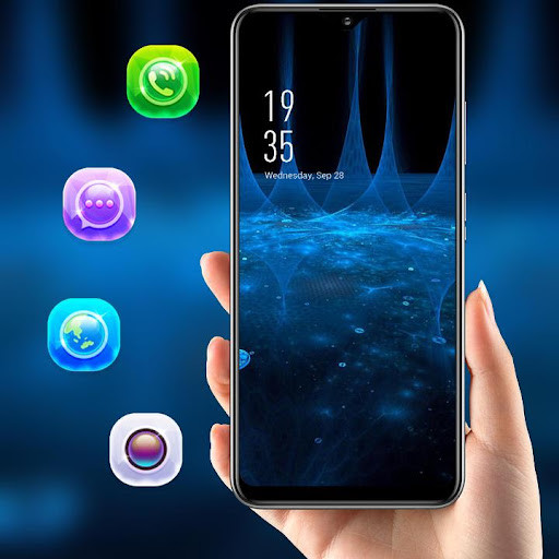 Run android online APK Abstract blue bright shiny light theme from MyAndroid or emulate Abstract blue bright shiny light theme using MyAndroid