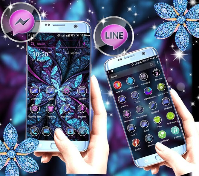 Run android online APK Abstract Neon Flower Launcher Theme from MyAndroid or emulate Abstract Neon Flower Launcher Theme using MyAndroid