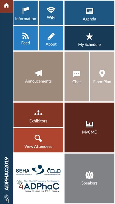 Emulate iPhone app Abu Dhabi Pharmacy Conference using MyAndroid