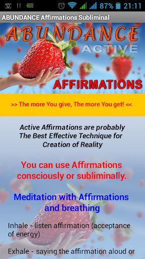 Emulate Android APK ABUNDANCE Affirmations
