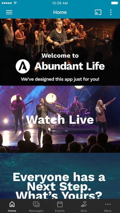 Emulate iPhone app Abundant Life KC using MyAndroid