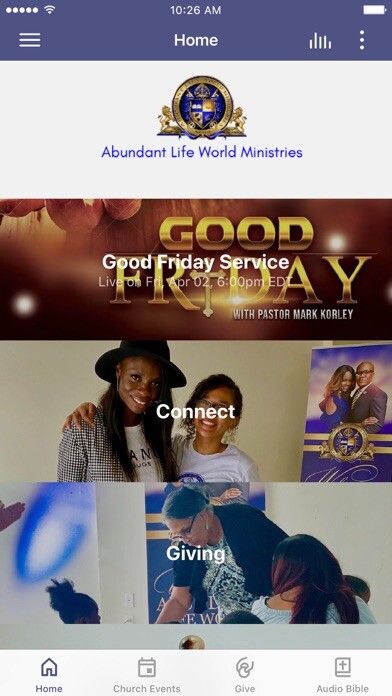 Emulate iPhone app Abundant Life World Ministries using MyAndroid Emulate iPhone app Abundant Life World Ministries using MyAndroid