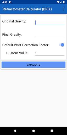 Run android online APK ABV Refractometer Calc from MyAndroid or emulate ABV Refractometer Calc using MyAndroid Run android online APK ABV Refractometer Calc from MyAndroid or emulate ABV Refractometer Calc using MyAndroid