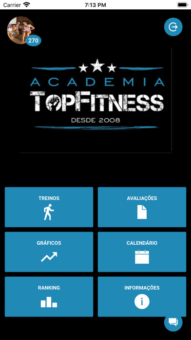 Emulate iPhone app Academia Top Fitness using MyAndroid