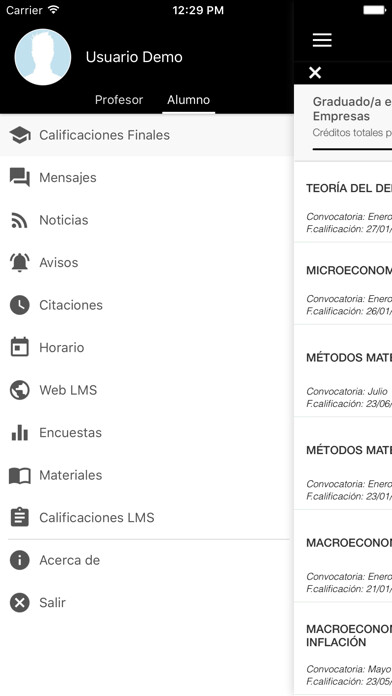Emulate iPhone app Academic Mobile ELISAVA using MyAndroid