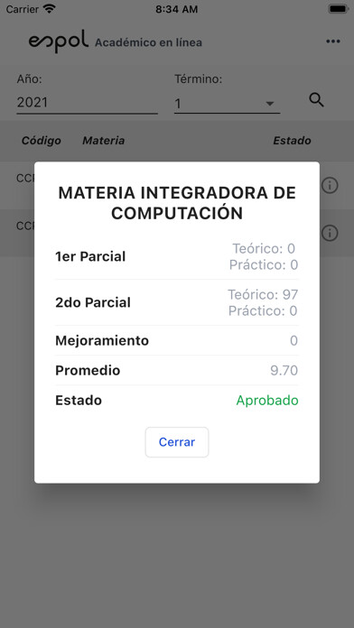 Emulate iPhone app Académico ESPOL using MyAndroid