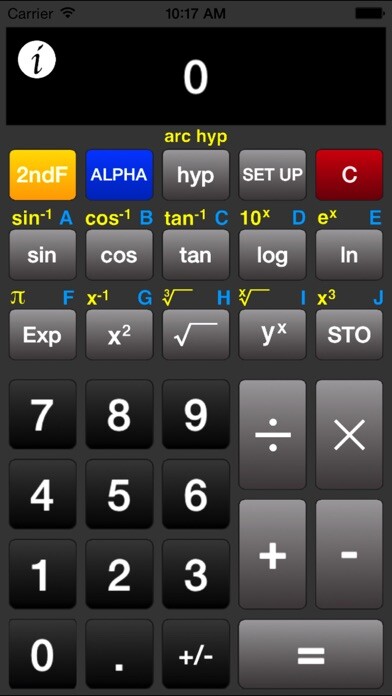 Emulate iPhone app ACalc - Scientific Calculator using MyAndroid