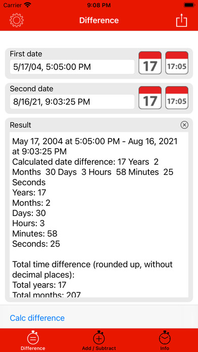 Emulate iPhone app Acana Date Calculator using MyAndroid Emulate iPhone app Acana Date Calculator using MyAndroid