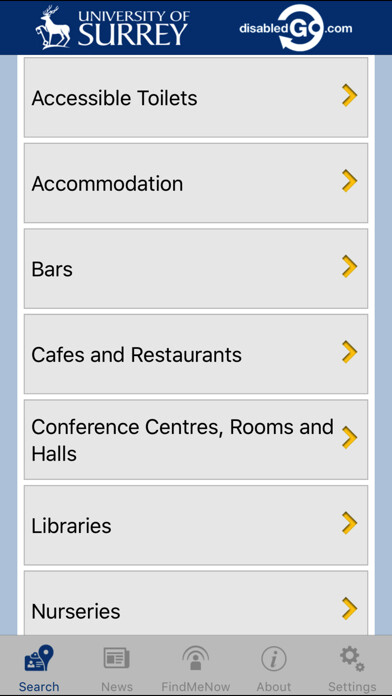 Emulate iPhone app AccessAble – Uni of Surrey using MyAndroid Emulate iPhone app AccessAble – Uni of Surrey using MyAndroid