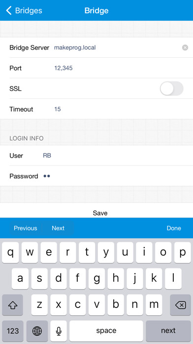 Emulate iPhone app AccessProg - Access Client using MyAndroid
