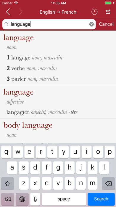 Emulate iPhone app Accio: French-English using MyAndroid Emulate iPhone app Accio: French-English using MyAndroid
