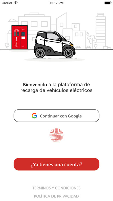 Emulate iPhone app ACCIONA recarga EV using MyAndroid