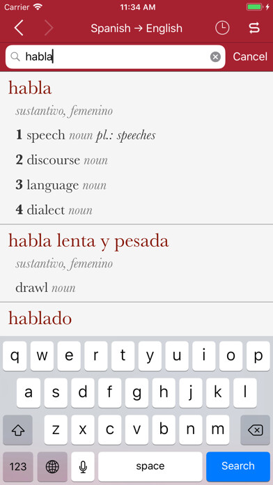 Emulate iPhone app Accio: Spanish-English using MyAndroid