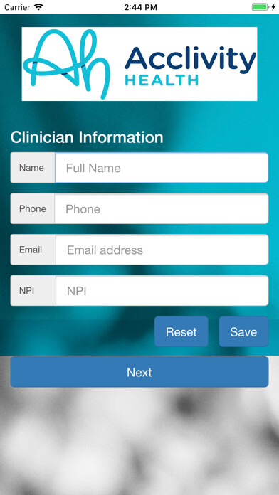 Emulate iPhone app Acclivity Health Solutions using MyAndroid