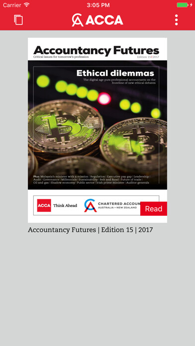 Emulate iPhone app Accountancy Futures magazine using MyAndroid