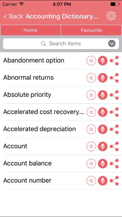 Emulate iPhone app Accounting Dictionary - Concepts and Terms using MyAndroid