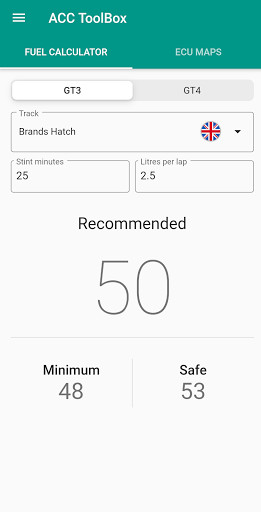 Run android online APK ACC Toolbox: Fuel calculator and ECU maps from MyAndroid or emulate ACC Toolbox: Fuel calculator and ECU maps using MyAndroid