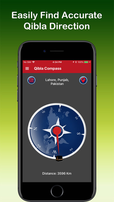 Emulate iPhone app Accurate Qibla Compass using MyAndroid