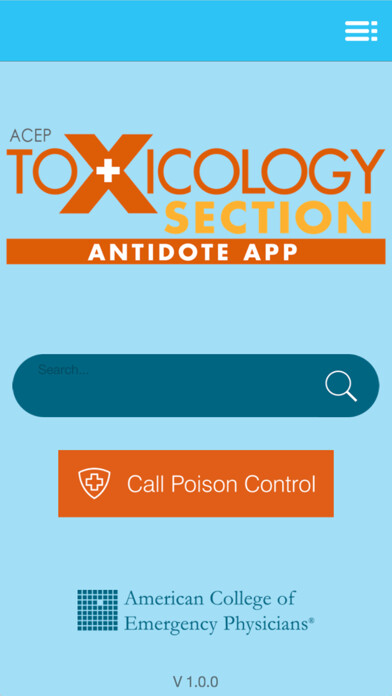 Emulate iPhone app ACEP Toxicology Section Antidote App using MyAndroid Emulate iPhone app ACEP Toxicology Section Antidote App using MyAndroid