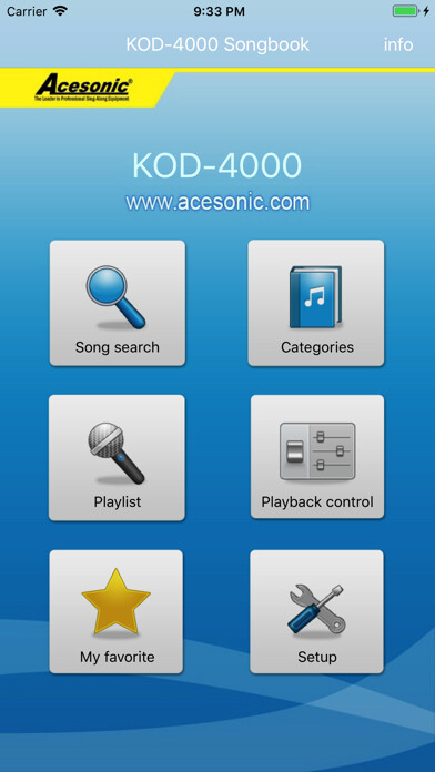 Emulate iPhone app Acesonic KOD-2/3/4000 Songbook using MyAndroid Emulate iPhone app Acesonic KOD-2/3/4000 Songbook using MyAndroid