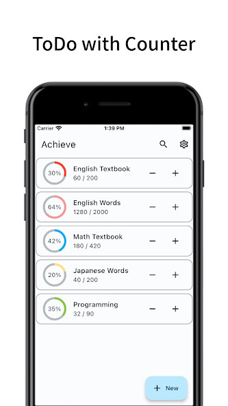 Run android online APK Achieve: ToDo Counter from MyAndroid or emulate Achieve: ToDo Counter using MyAndroid