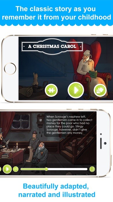 Emulate iPhone app A Christmas Carol -  Narrated classic fairy tales and stories for children using MyAndroid