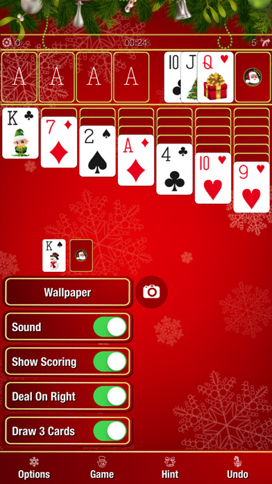 Emulate iPhone app A Christmas Solitaire using MyAndroid