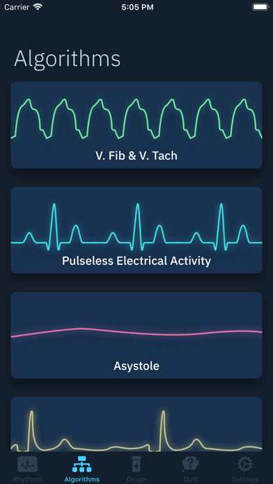 Emulate iPhone app ACLS Rhythms and Quiz using MyAndroid Emulate iPhone app ACLS Rhythms and Quiz using MyAndroid